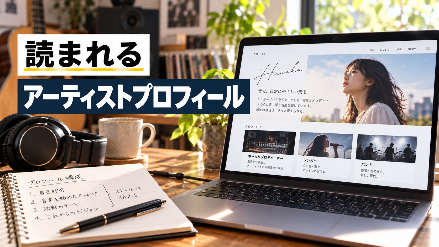 アーティストのホームページのトップ