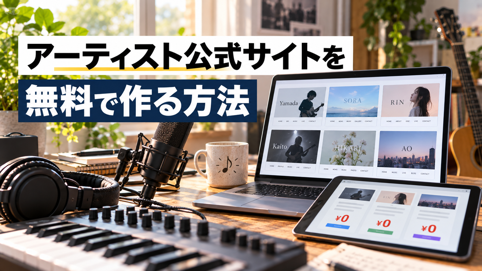 楽曲制作者の公式サイトの例